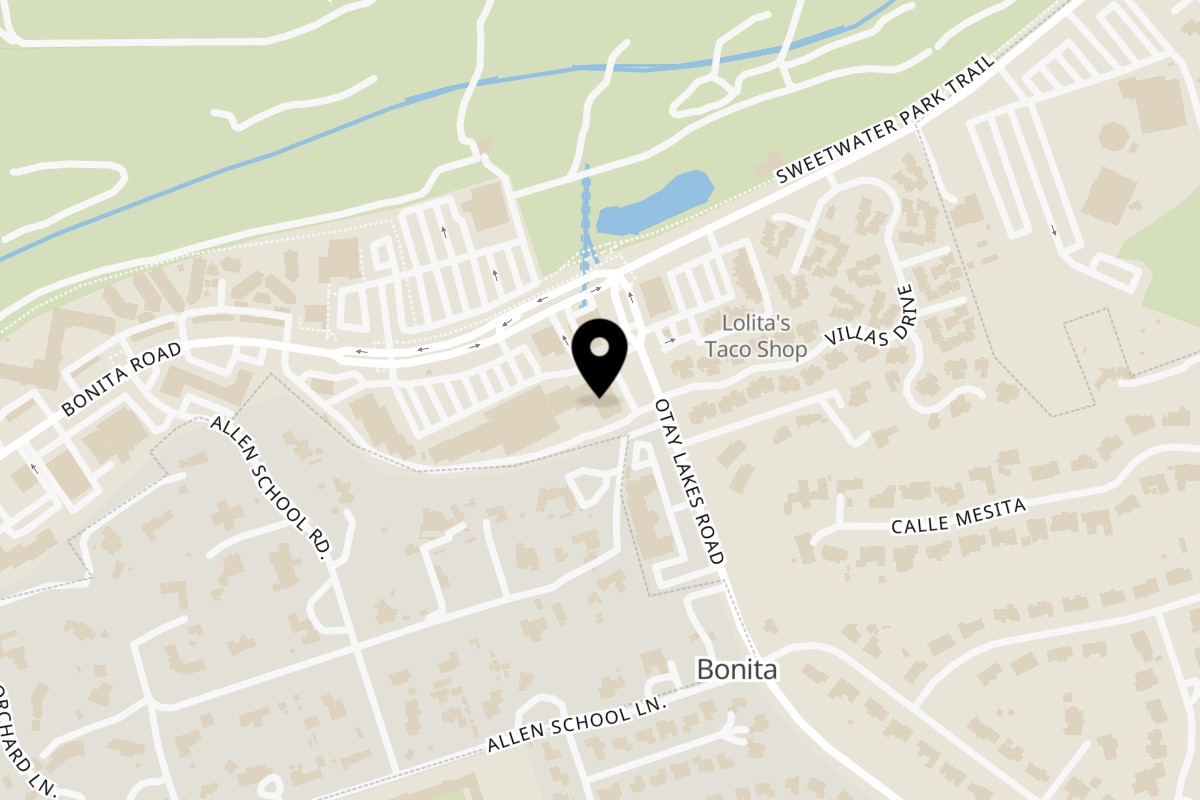 Map showing the location of Cotijas Taco Shop Bonita on 4444 Bonita Rd in Bonita