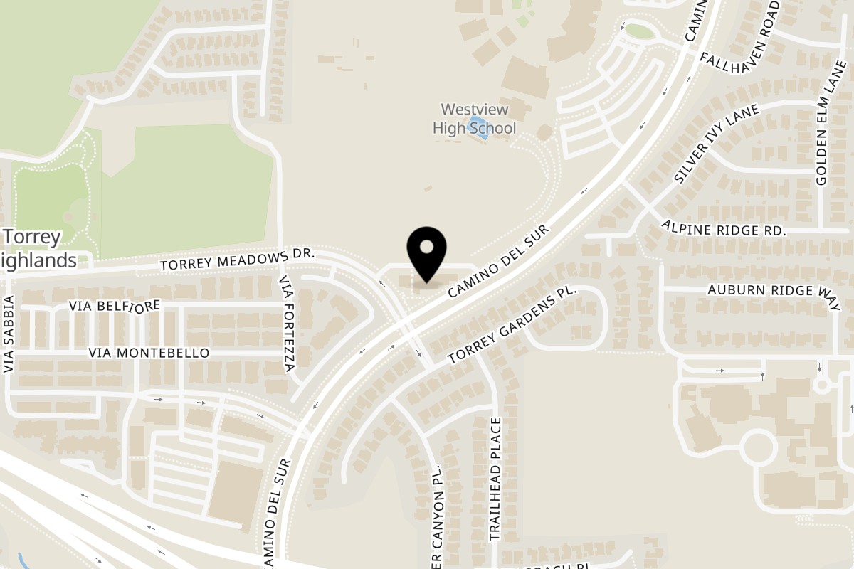 Map showing the location of Cotijas Taco Shop Torrey Highlands on 13350 Camino Del Sur in San Diego